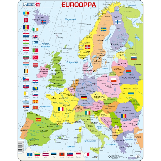 LARSEN Eurooppa poliittinen kartta Maxi palapeli