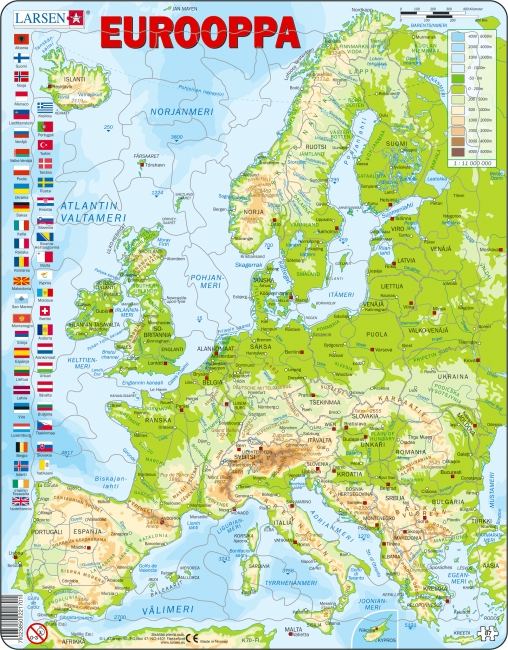 LARSEN Eurooppa Topografinen Kartta Maxi Palap XS Lelut larsen-eurooppa-topografinen-kartta-maxi-palap-xs-lelut